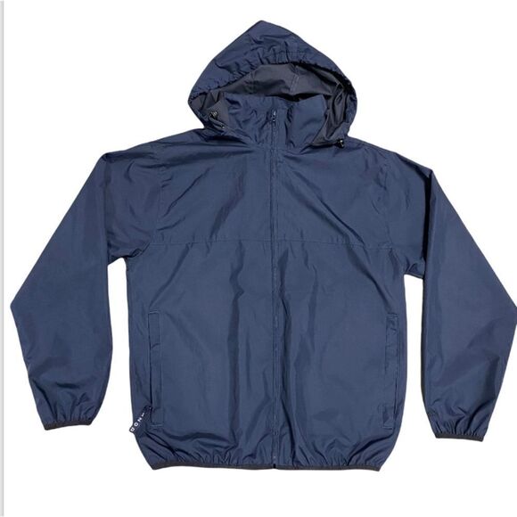 Izod Navy Full-Zip Hooded Windbreaker Jacket NWOT - Picture 2 of 4